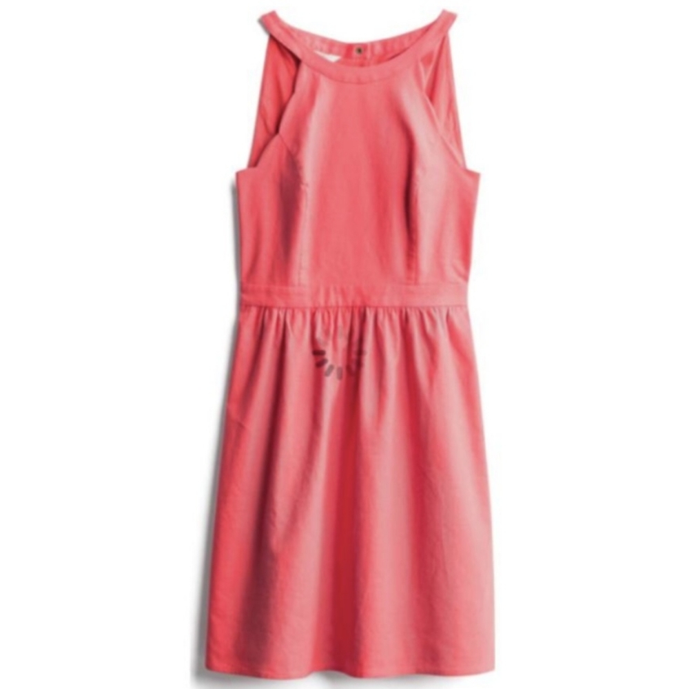 Market & Spruce Coral Linen Spring Dress Sz. S - Picture 1 of 9